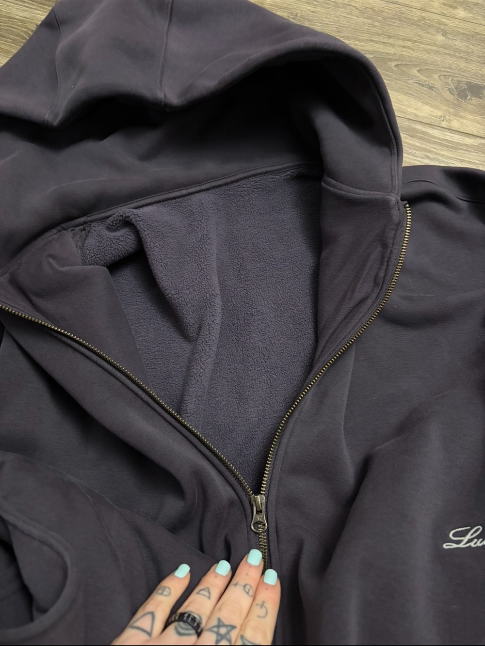 Lululemon Big Cozy Full-Zip Hoodie (Atmospheric Purple) Size XL - Picture 6 of 11